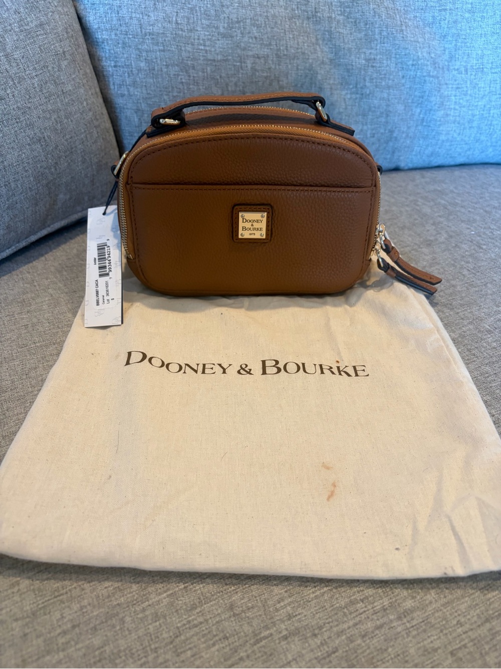 Dooney & Bourke Pebble Leather Crossbody in Cognac Brown